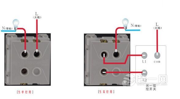 墙壁开关接线图展示