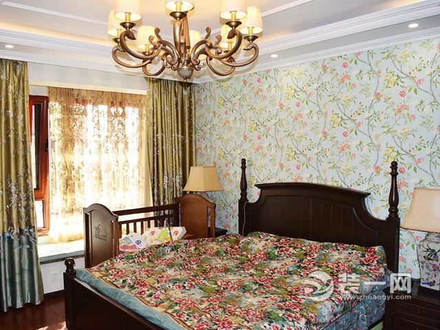135平欧式风格三室两厅卧室装修实景图