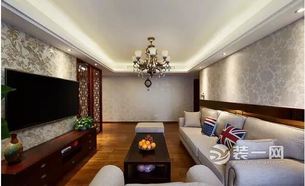 109平新中式三居室客厅装修效果图