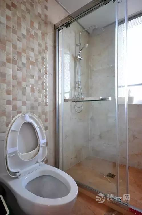 165平米不规则户型新中式风格干湿分离卫浴间装修实景图