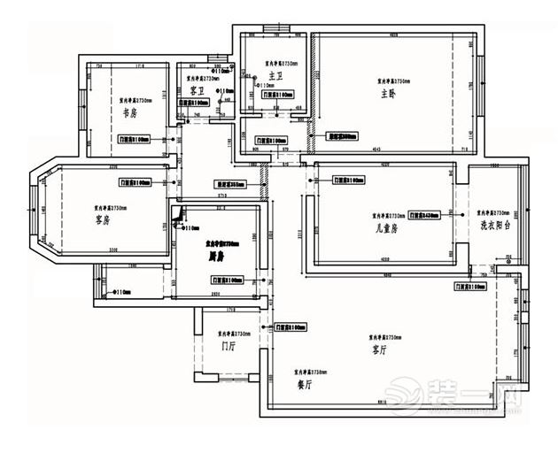 三居室装修户型图