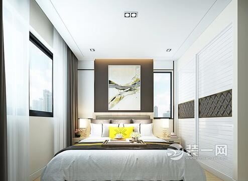 长沙保利西海岸93平两居装修现代简约卧室装修效果图
