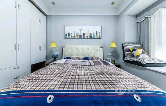 70平米二居室现代北欧案例卧室装修图