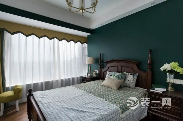 承德98平三居室现代美式卧室装修效果图