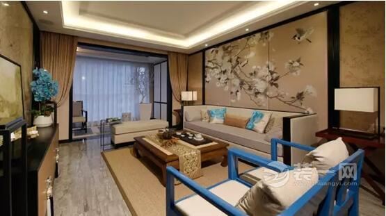 新中式风格客厅装修效果图 广州华浔品味装饰公司 149平米新中式风格装修案例
