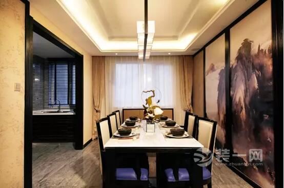 新中式风格餐厅装修效果图 广州华浔品味装饰公司 149平米新中式风格装修案例