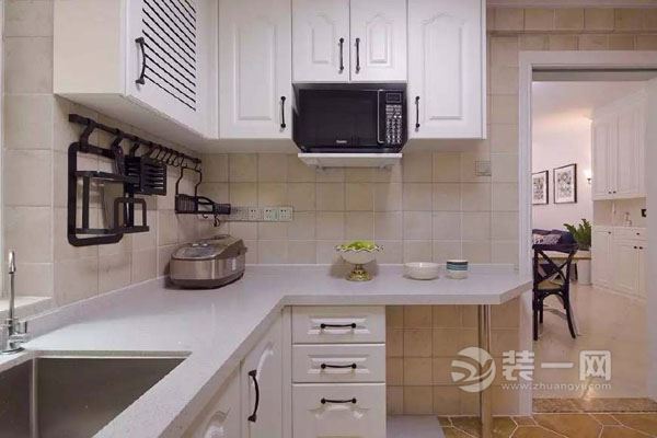 77平米现代美式风格厨房装修实景图