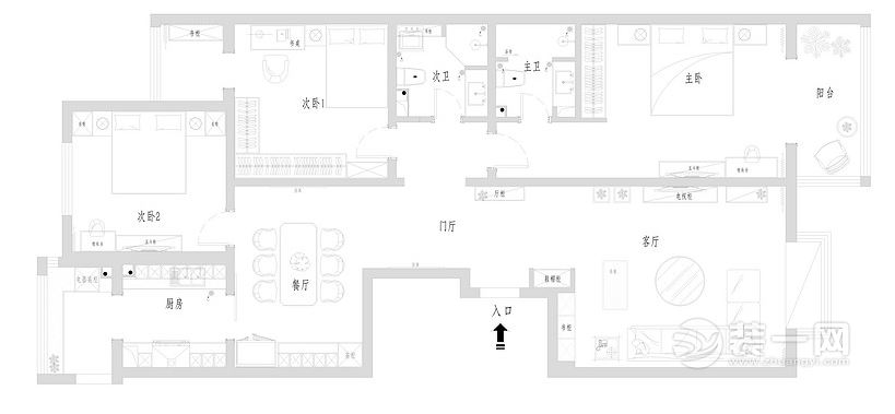 三居室装修户型图