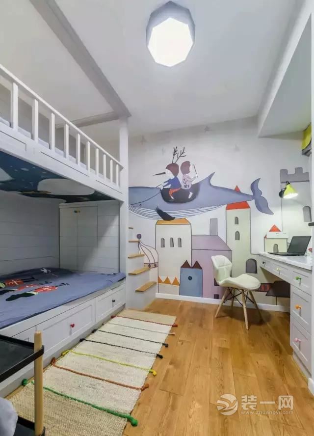 90平米现代简约风格儿童房装修实景图
