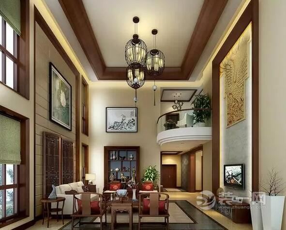 新中式别墅装修客厅效果图