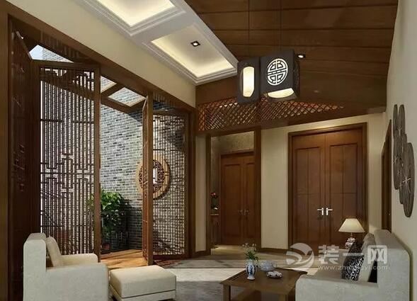 新中式别墅装修客厅效果图