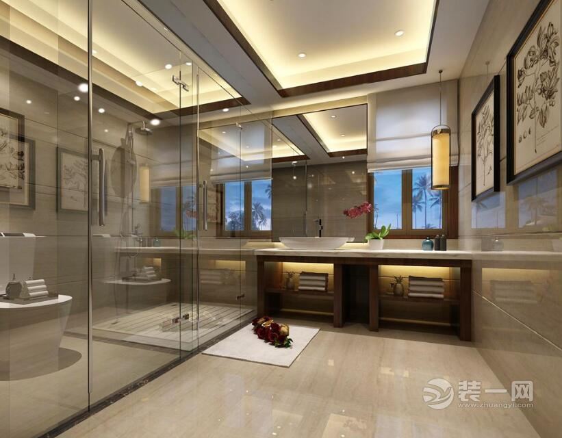 新中式风格别墅装修实景图卫浴