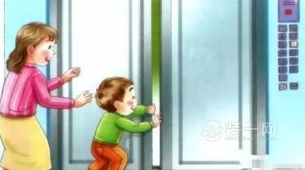 儿童乘坐电梯注意事项漫画