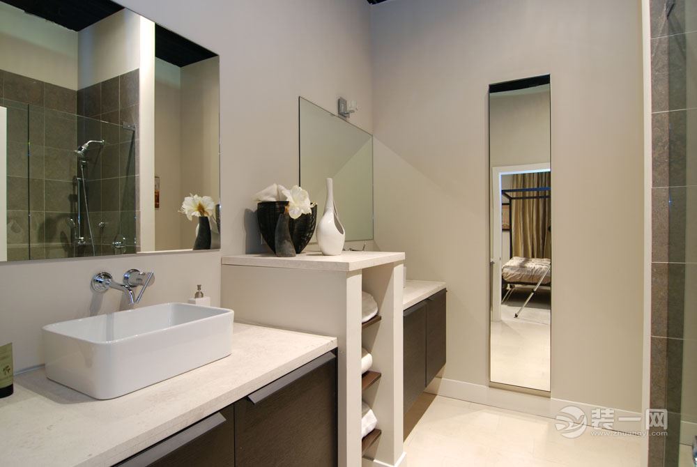 120平新中式三室浴室装修效果图