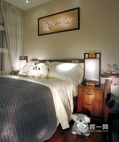 郑州西雅图105平中式风格三居室次卧装修效果图