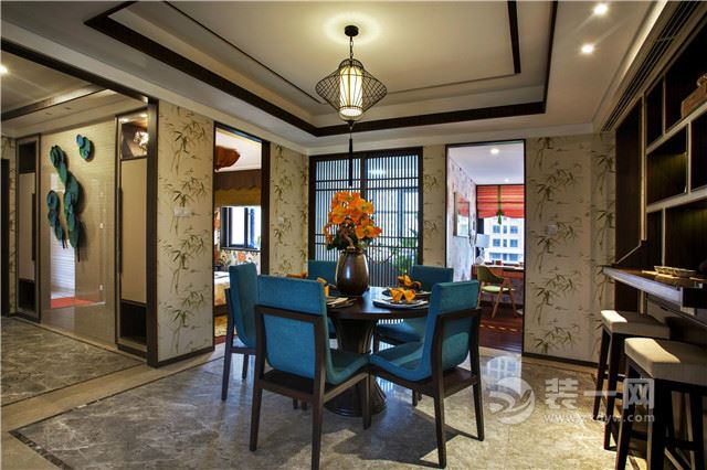 唐山尚城国际三室两厅147平米新中式装修案例效果