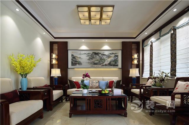 中式写境，张家口鱼儿山领地三室两厅134平米装修案例