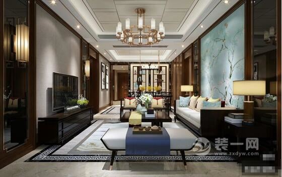 新中式客厅装修效果图 10万中式风格装修效果图