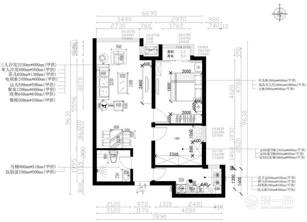 天津盛达园85平米两居室户型图