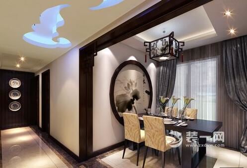 石家庄水榭花都138平三居室中式风格餐厅装修效果图
