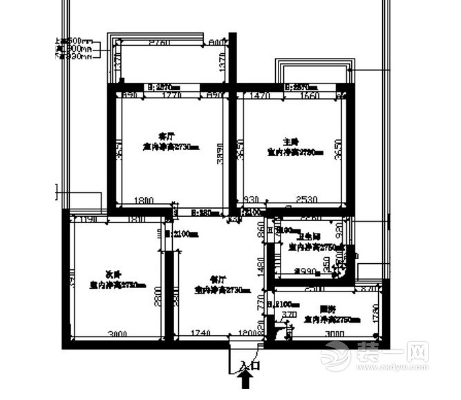 二居室装修户型图