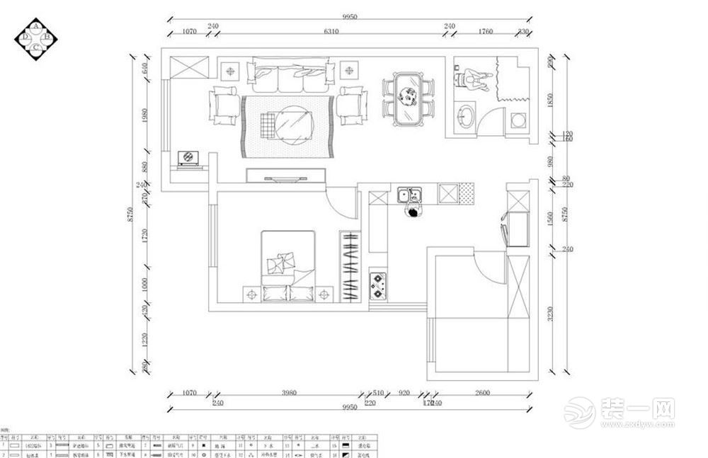 天津津铁泰苑80平米两居室户型图