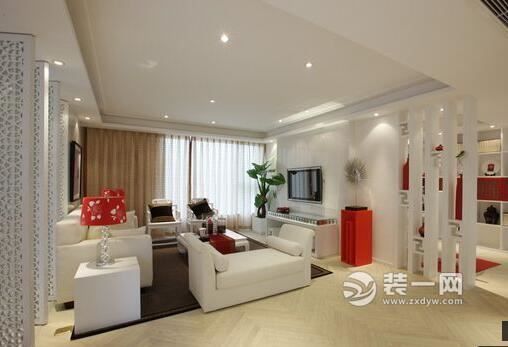 郑州鑫苑世纪城119平三居室中式风格客厅装修效果图