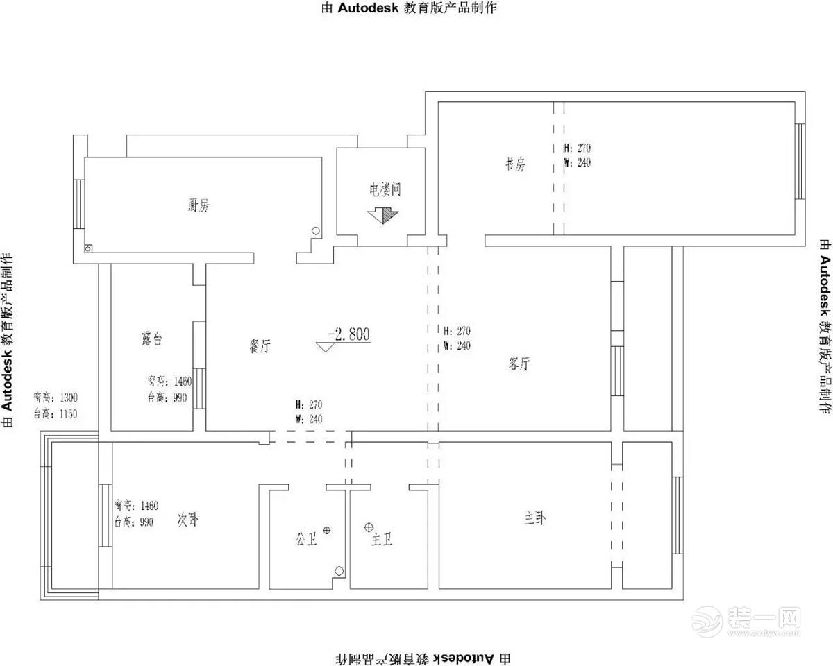 呼和浩特诺德龙湾158平米三居室户型图