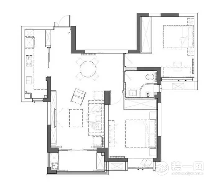 79平米两室两厅户型图