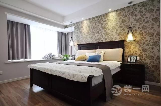 中式美式混搭风格卧室装修效果图