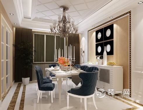 长沙122平三居室欧美风格餐厅装修效果图