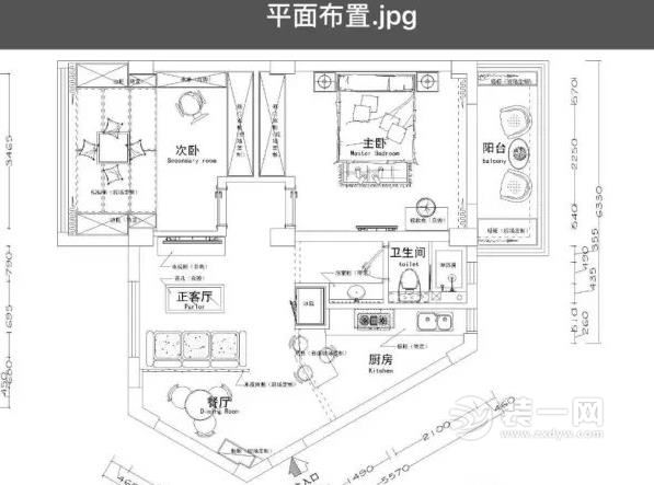 不规则75平米老房改造效果图