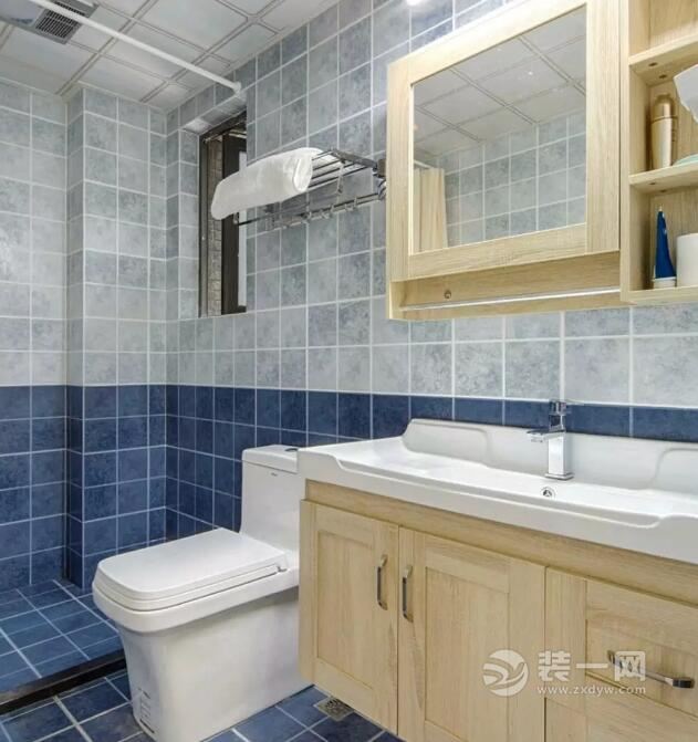 郑州110平现代美式三居卫生间装修效果图