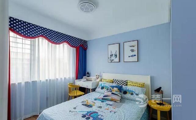 长沙89平北欧风三室一厅儿童房装修效果图