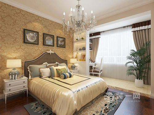 欧美风情二居室装修案例卧室图片