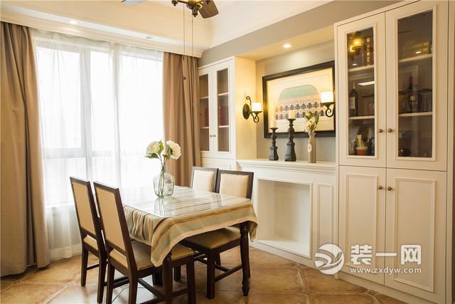 武汉融科天域122平米美式风格三居室餐厅装修设计图