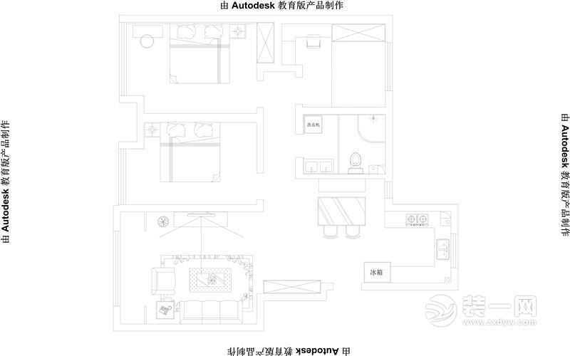 100平米北欧风格装修平面图