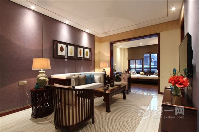 沧州盛世豪庭两室两厅92平东南亚风格装修案例效果