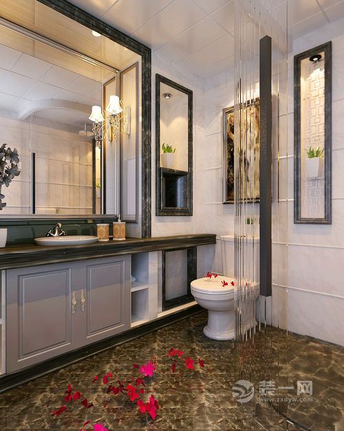 143平三居法式古典风格装修效果图洗手间图