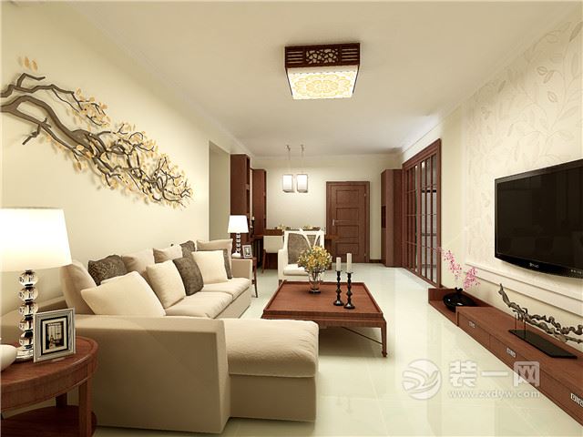 新中式很美 唐山世纪龙庭两居室107平米装修完啦