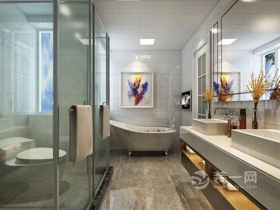 200平米复式现代简约风格浴室图