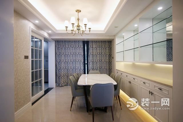 武汉怡景江南182平米四居室美式风格餐厅装修设计实景图