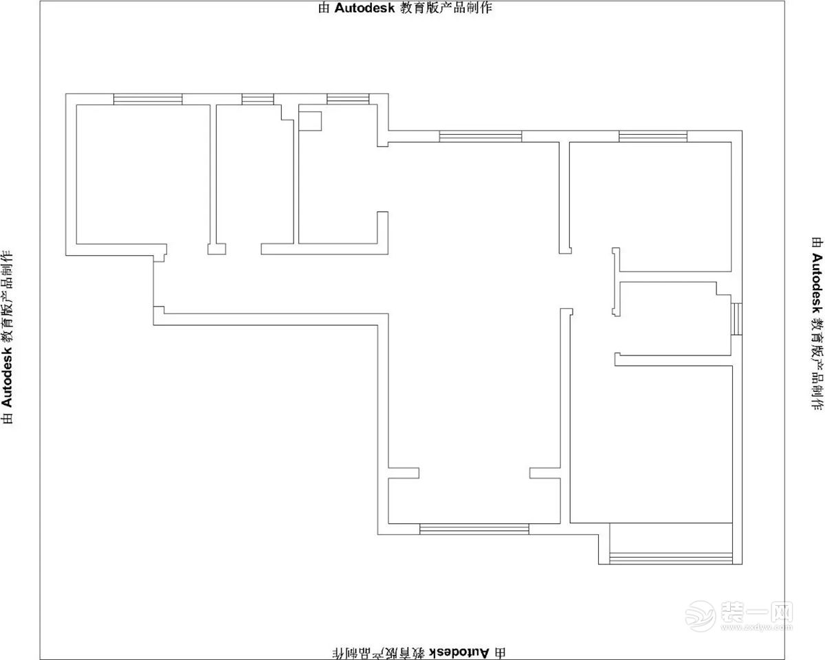 呼和浩特中海蓝湾112平米三居室户型图