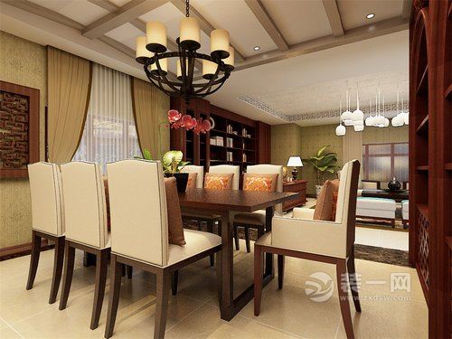 168平二居室东南亚风格设计案例餐厅图