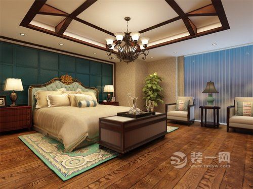 168平二居室东南亚风格设计案例卧室图