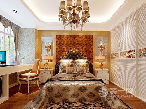 142平米三居室欧式古典装修案例卧室图