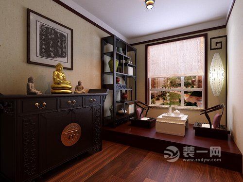 135平米中式古典风格案例茶室图