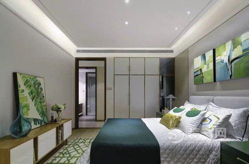 120平米现代简约风格装修案例卧室图