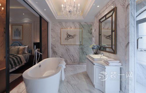 120平四居室欧美风格装修案例浴室图