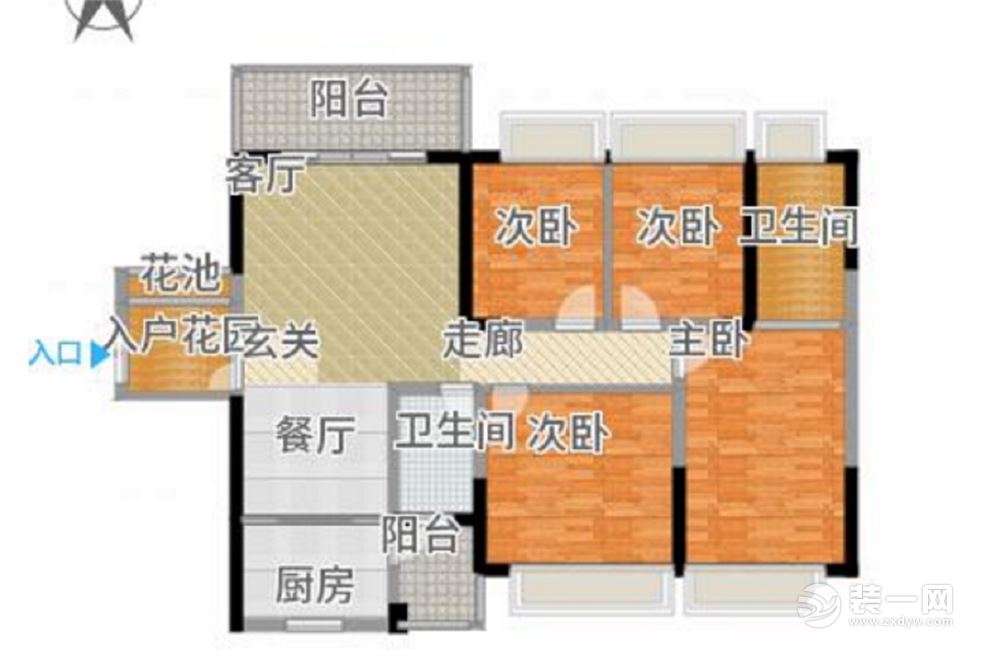 长沙金鼎公园尚147平四居户型图